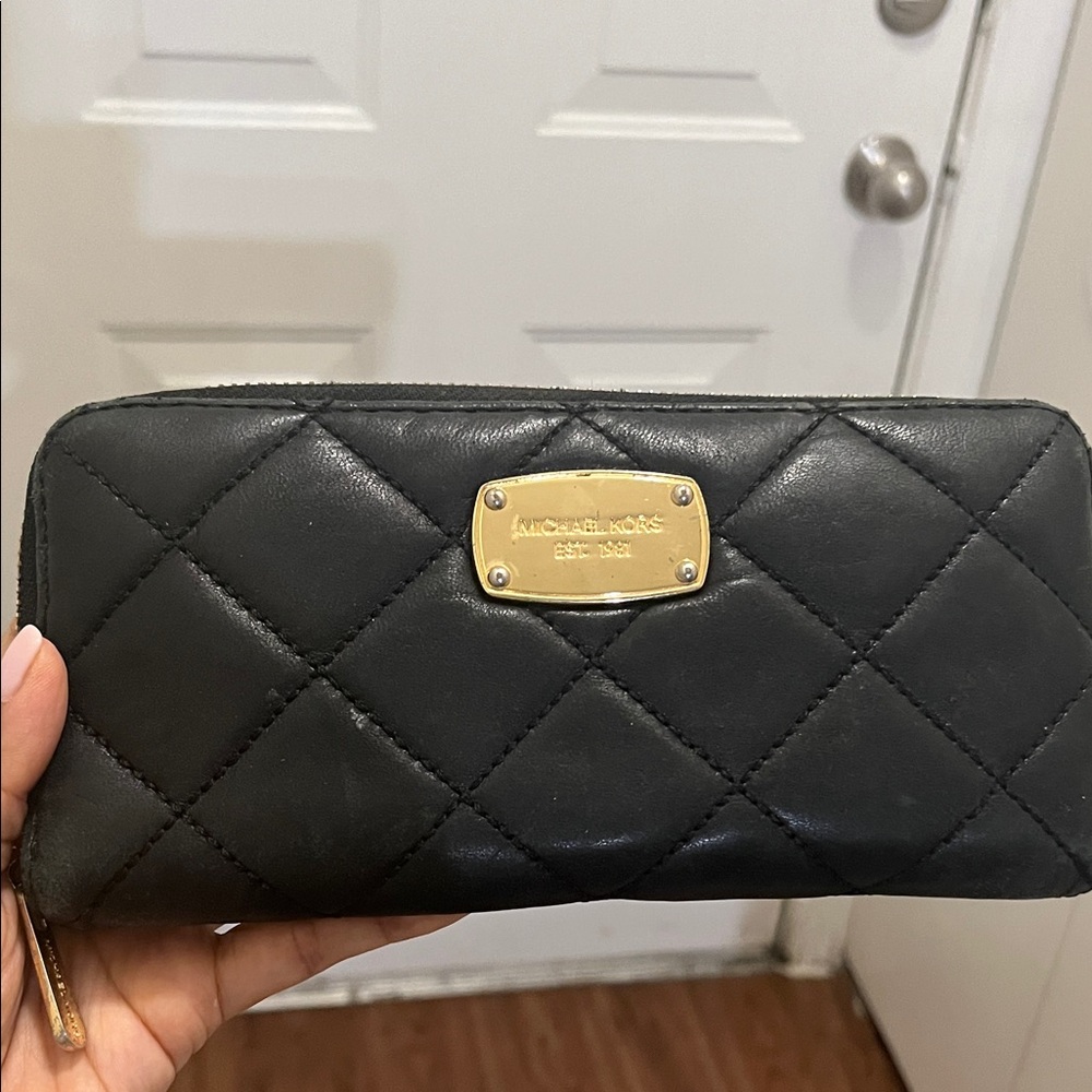 Michael Kors Black Quilted Leather Wallet